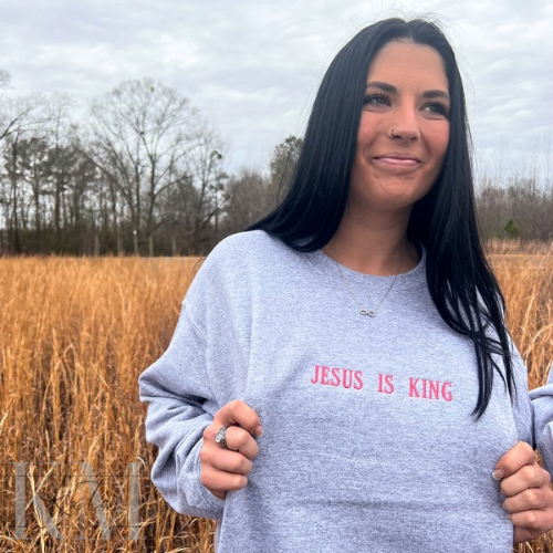 Jesus Is King Classic Embroidered Sweatshirt