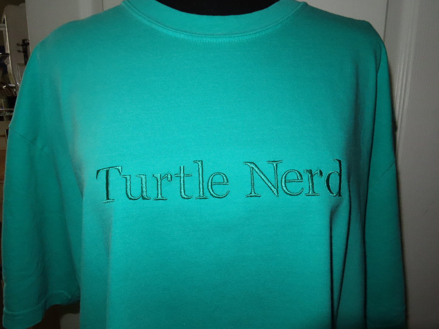 Turtle Nerd Embroidered T-Shirt – Preppy Animal Tee for Nature Lovers