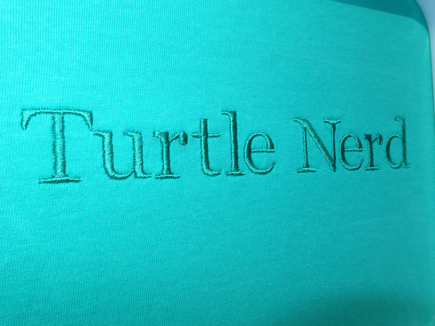 Turtle Nerd Embroidered T-Shirt – Preppy Animal Tee for Nature Lovers