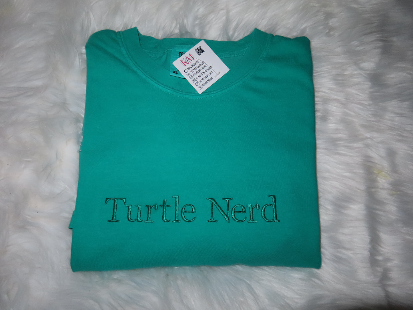 Turtle Nerd Embroidered T-Shirt – Preppy Animal Tee for Nature Lovers
