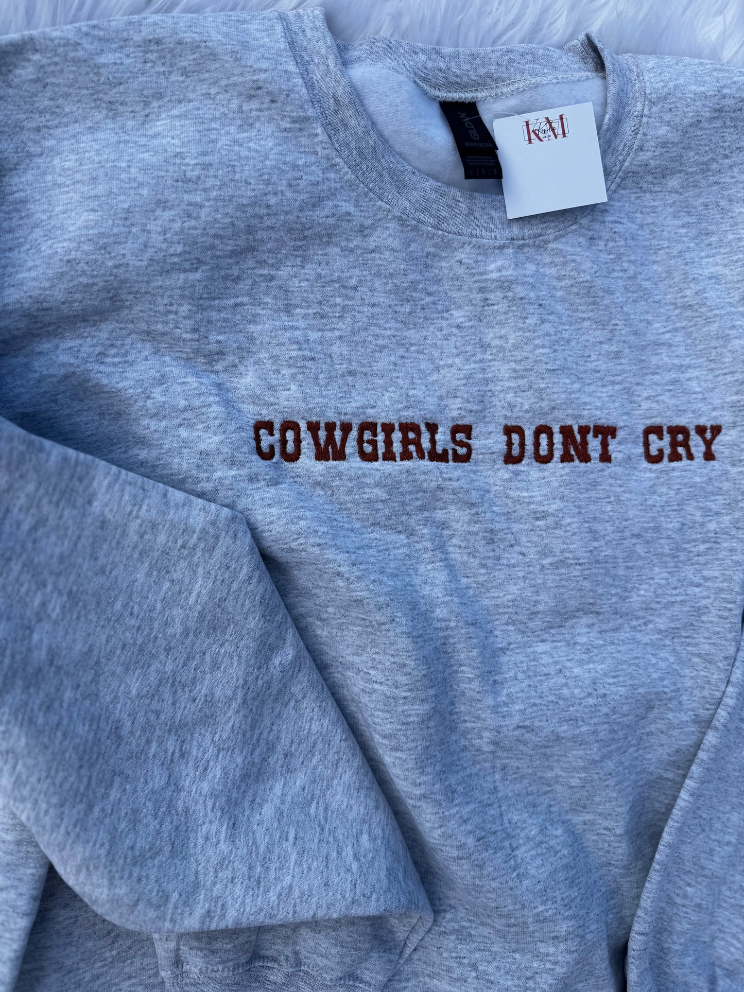 Cowgirls Don’t Cry Embroidered Sweatshirt – Western Comfort with a Little Grit