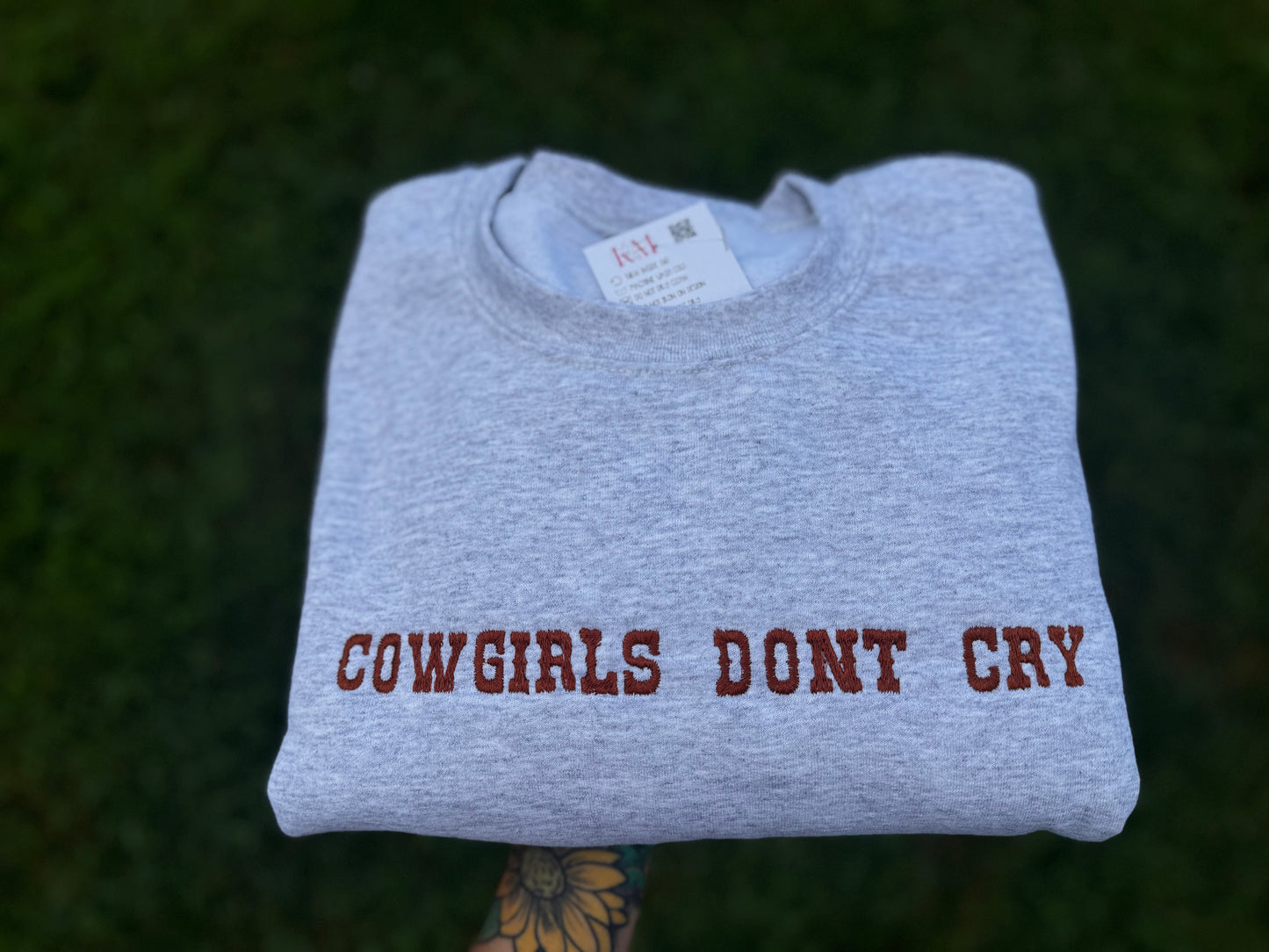 Cowgirls Don’t Cry Embroidered Sweatshirt – Western Comfort with a Little Grit