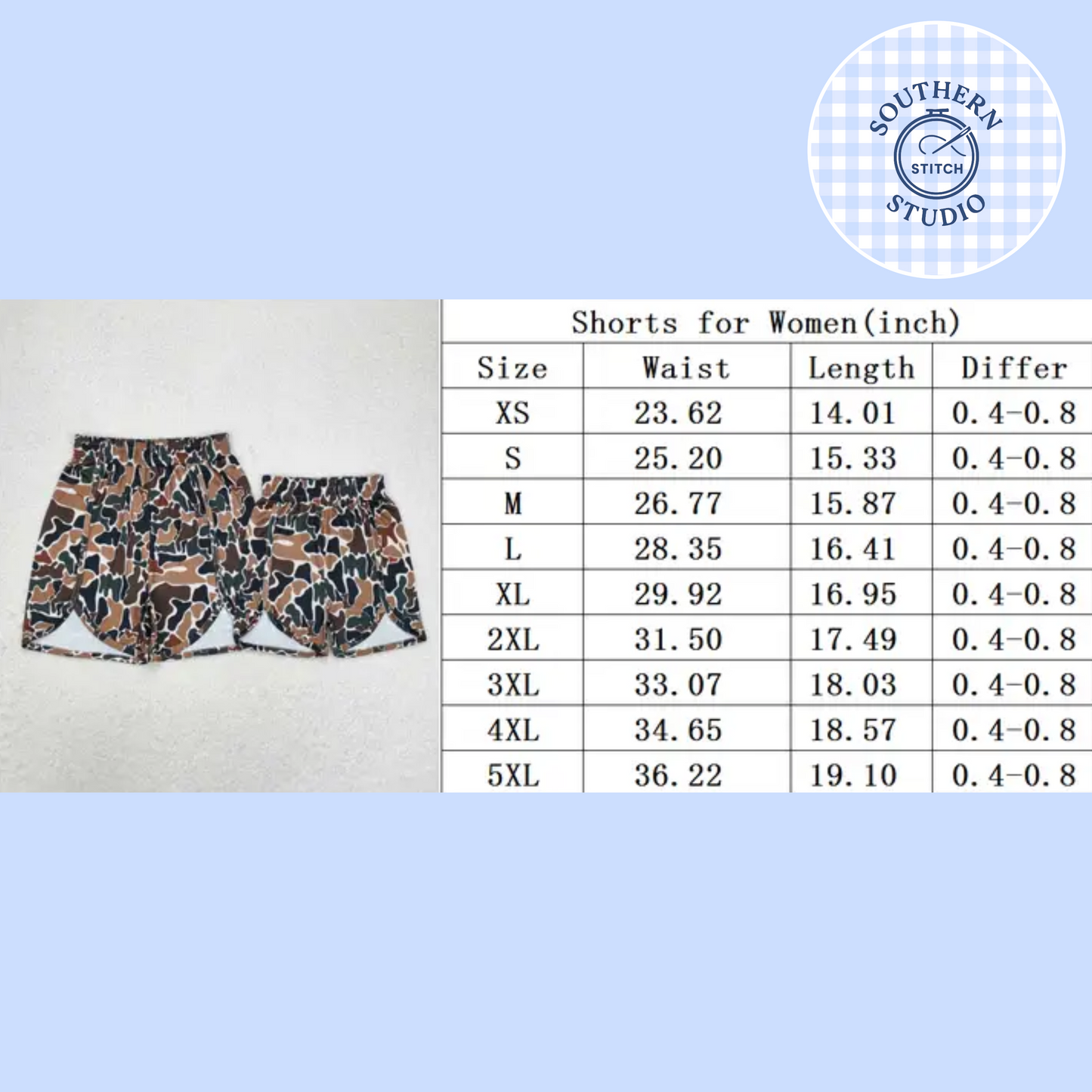Southern Camo Comfort Shorts – Women's Summer Lounge Bottoms