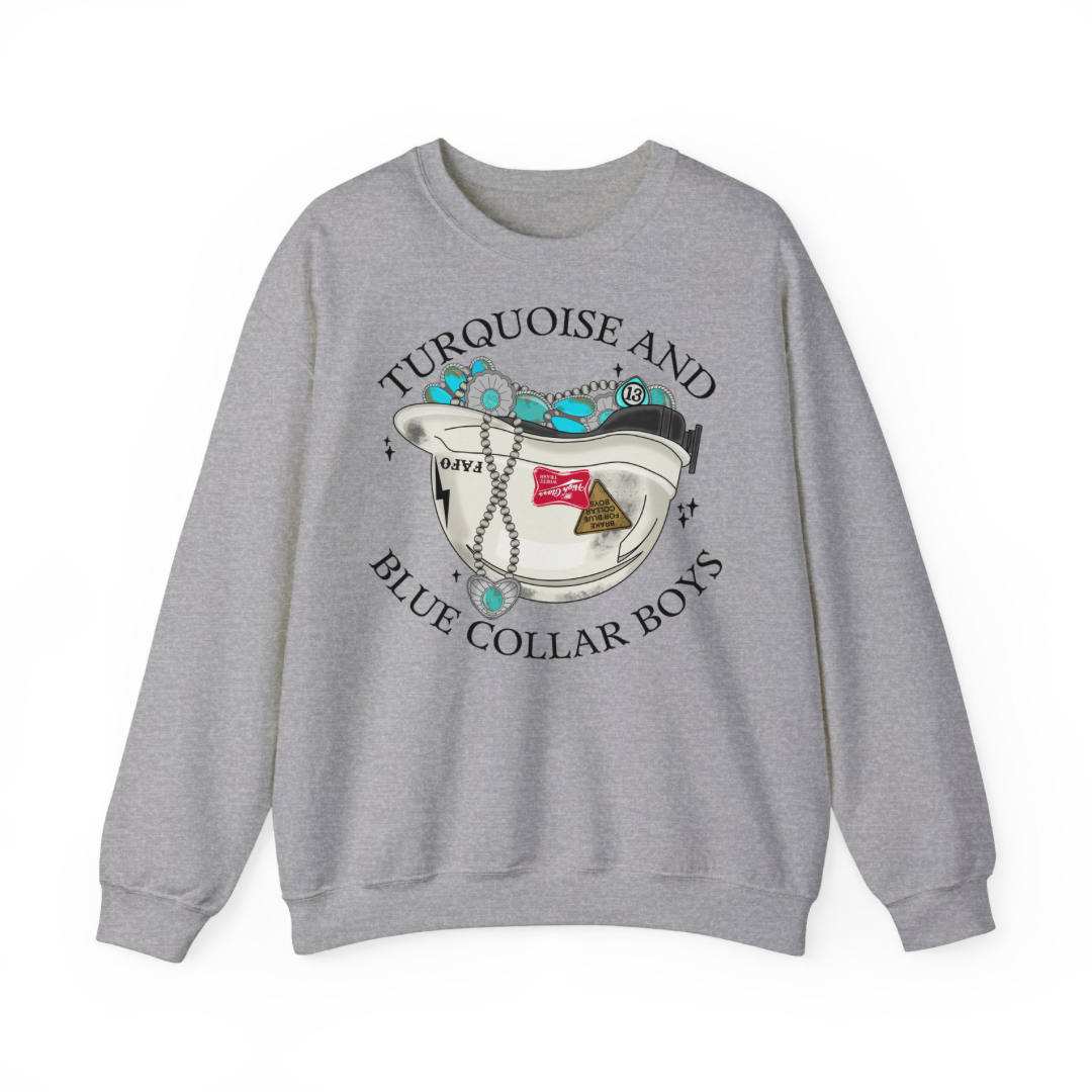 Turquoise and Blue Collar Boys Sweatshirt