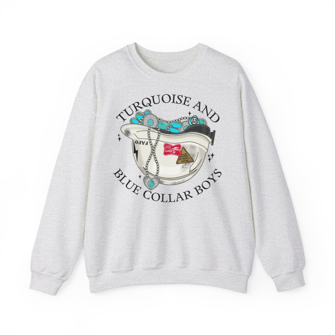 Turquoise and Blue Collar Boys Sweatshirt