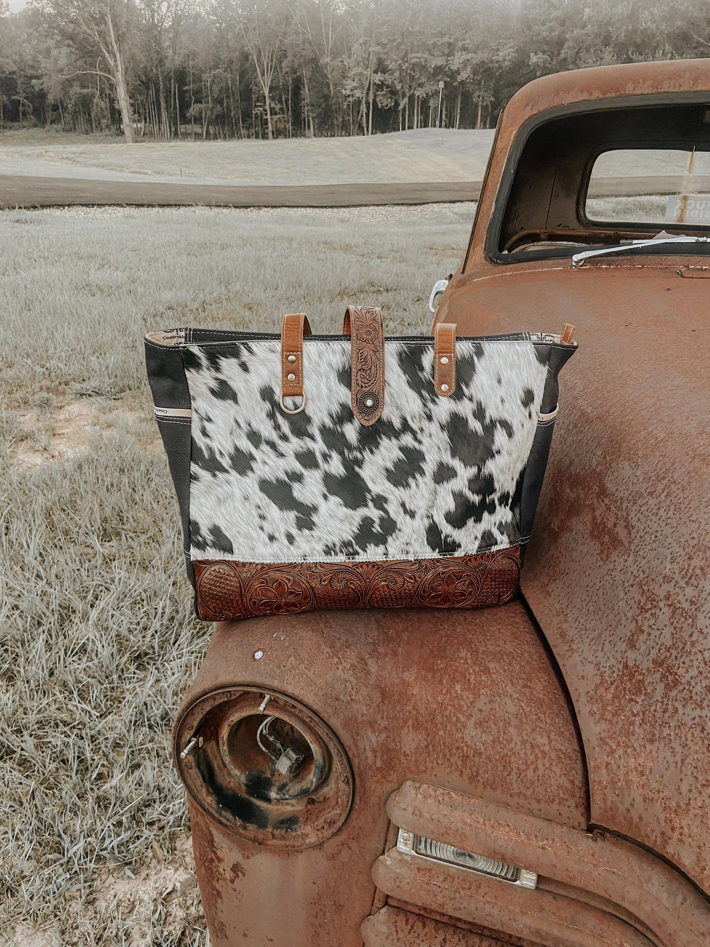 Darby Carry All Bag Overnight Weekender Computer Bag Cowhide Leather