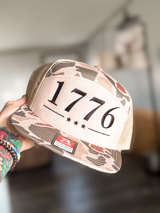 1776 Patriotic Embroidered Adjustable Snap Back