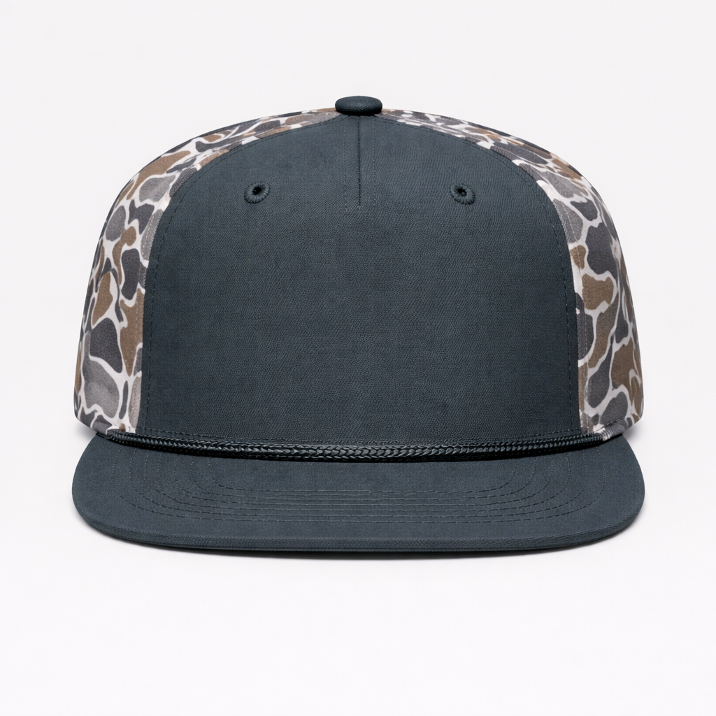 Perforated Structured 5 Panel Snapback Camouflage Smokeshow Dark Slate Gray Rope