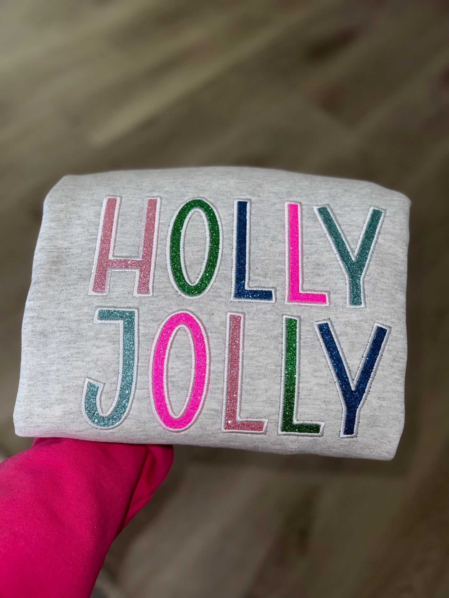 Holly Jolly Embroidered Sweatshirt