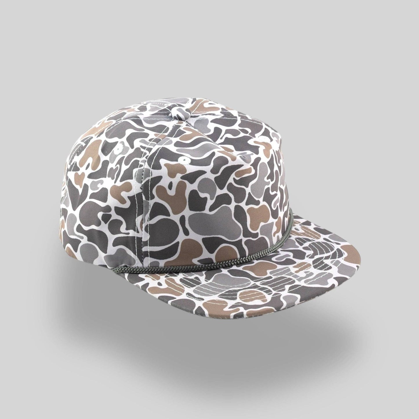 Smokeshow Camo Grey Rope Five Panel Snapback Hat Unisex