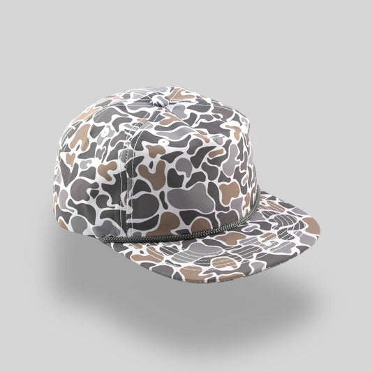 Smokeshow Camo Grey Rope Five Panel Snapback Hat Unisex