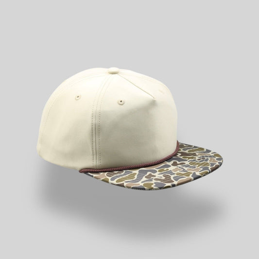 Khaki Bayou Breakup Camo Brown Rope Five Panel Snapback