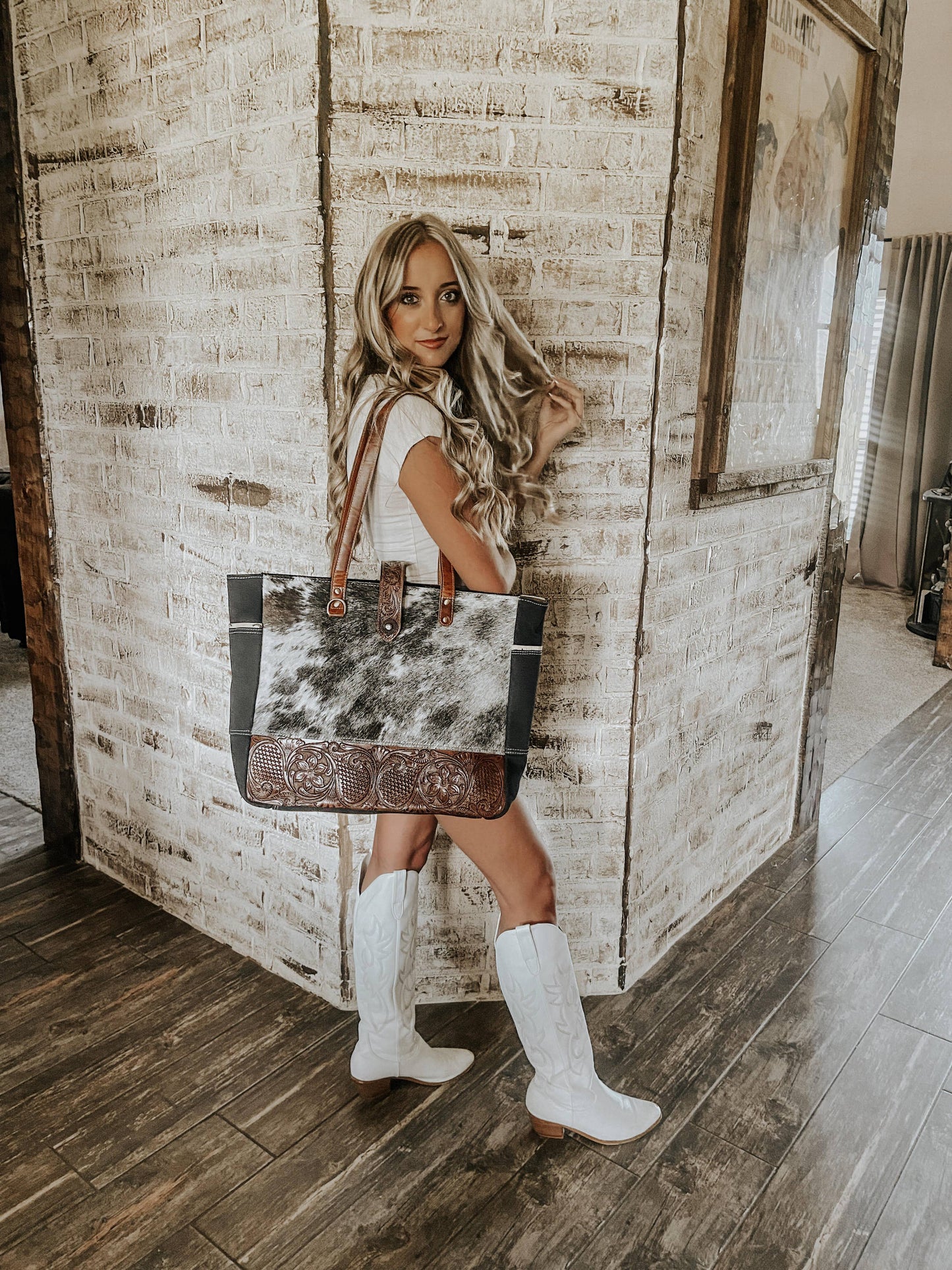 Darby Carry All Bag Overnight Weekender Computer Bag Cowhide Leather