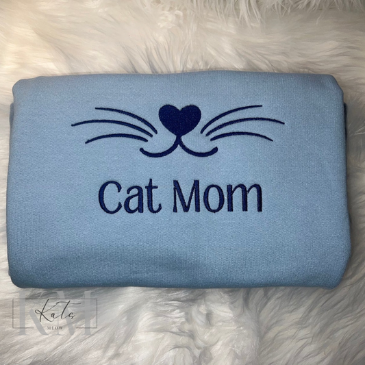 Cat Mom Embroidered Sweatshirt