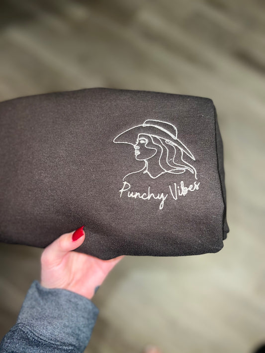 Punchy Vibes Embroidered Sweatshirt
