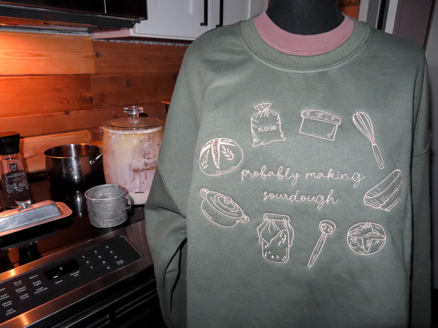 Probably Making Sourdough Embroidered Sweatshirt