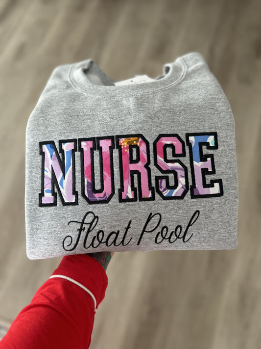 Limited Edition Custom Nurse Sweatshirt – Specialty Embroidered with Exclusive Fabric
