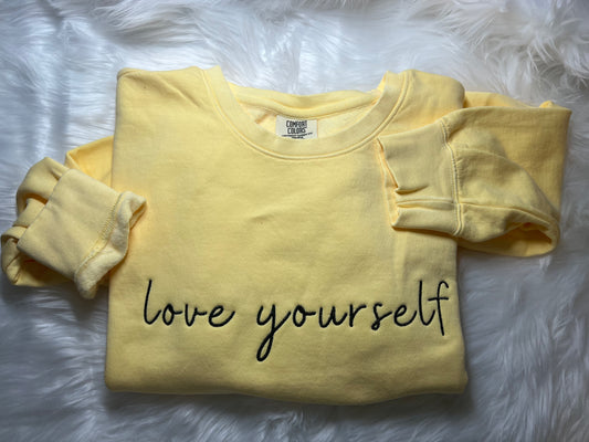 Love Yourself Embroidered Sweatshirt
