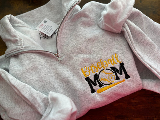 Baseball Mom Quarter-Zip Sweatshirt