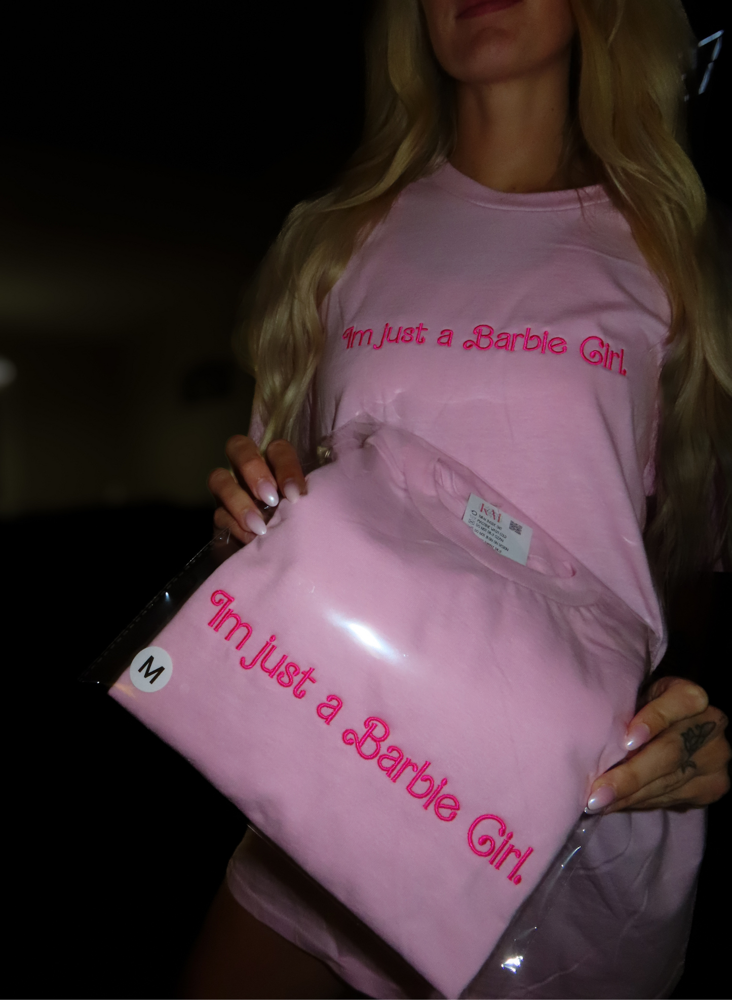 Pink Girl Always - Light Pink Embroidered tee