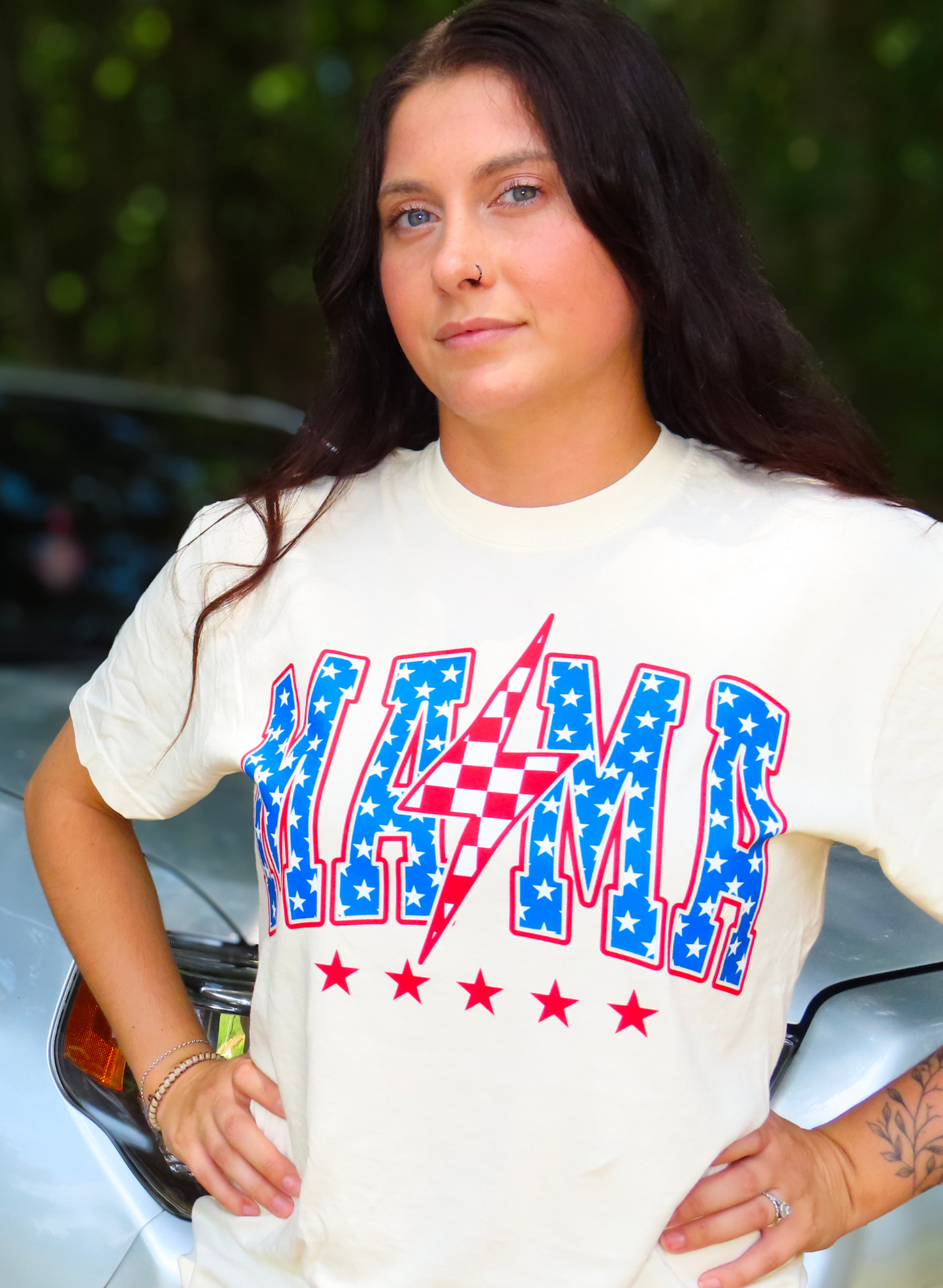 Mama Red, White & Blue Tee – For the Mama Who’s as Bold as Her Blessings T-Shirt